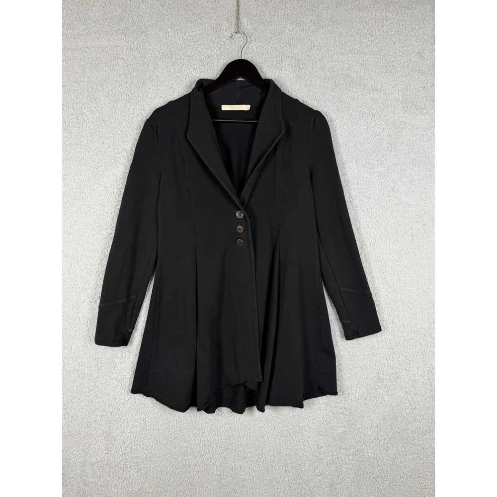 Testimony Los Angeles Women's Sz S French Terry Button Up Victorian Jacket Black